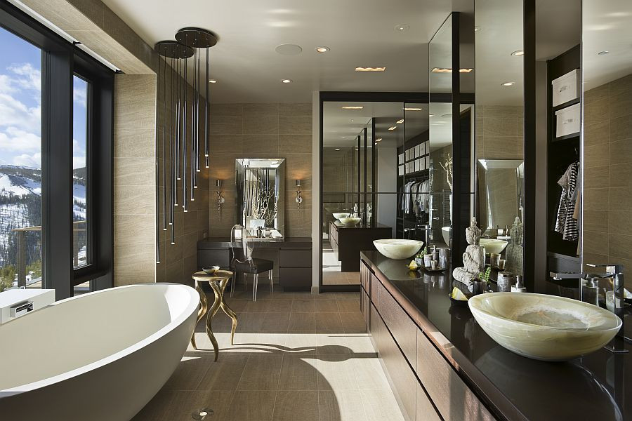 Spa Master Bathroom
 Private Luxury Ski Resort in Montana by Len Cotsovolos