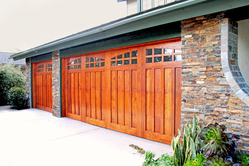 Stained Garage Doors
 Stain Grade Custom Wood Garage Doors