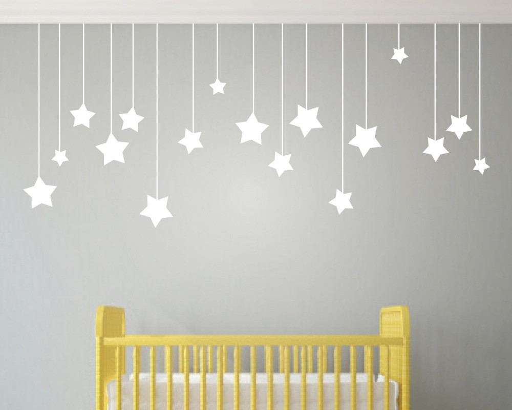 Stars For Kids Room
 Aliexpress Buy 17pcs Hanging Stars Wall Stickers For