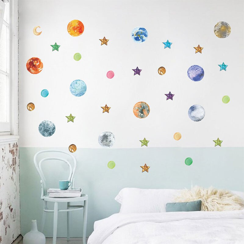 Stars For Kids Room
 New Galaxy Stars Cosmic Solar Moon System Wall Stickers