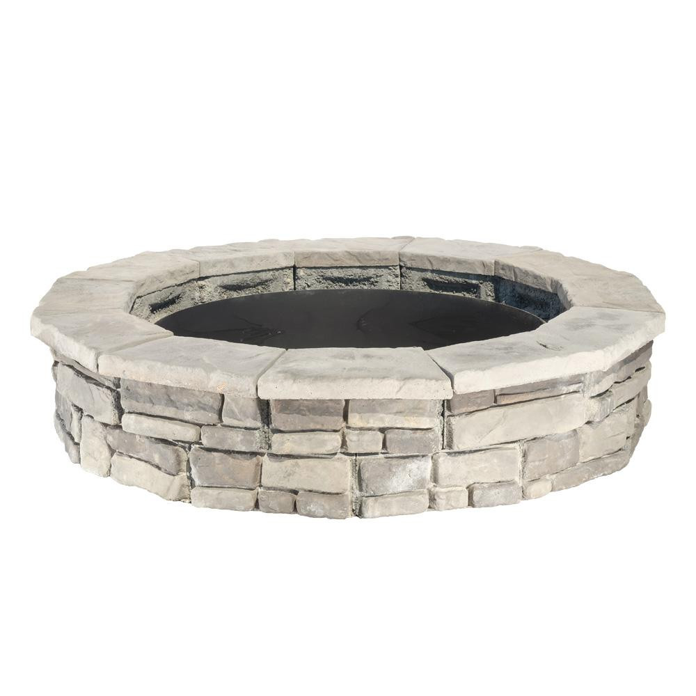 Stone Firepit Kit
 44 in Random Stone Gray Round Fire Pit Kit RSFPG The
