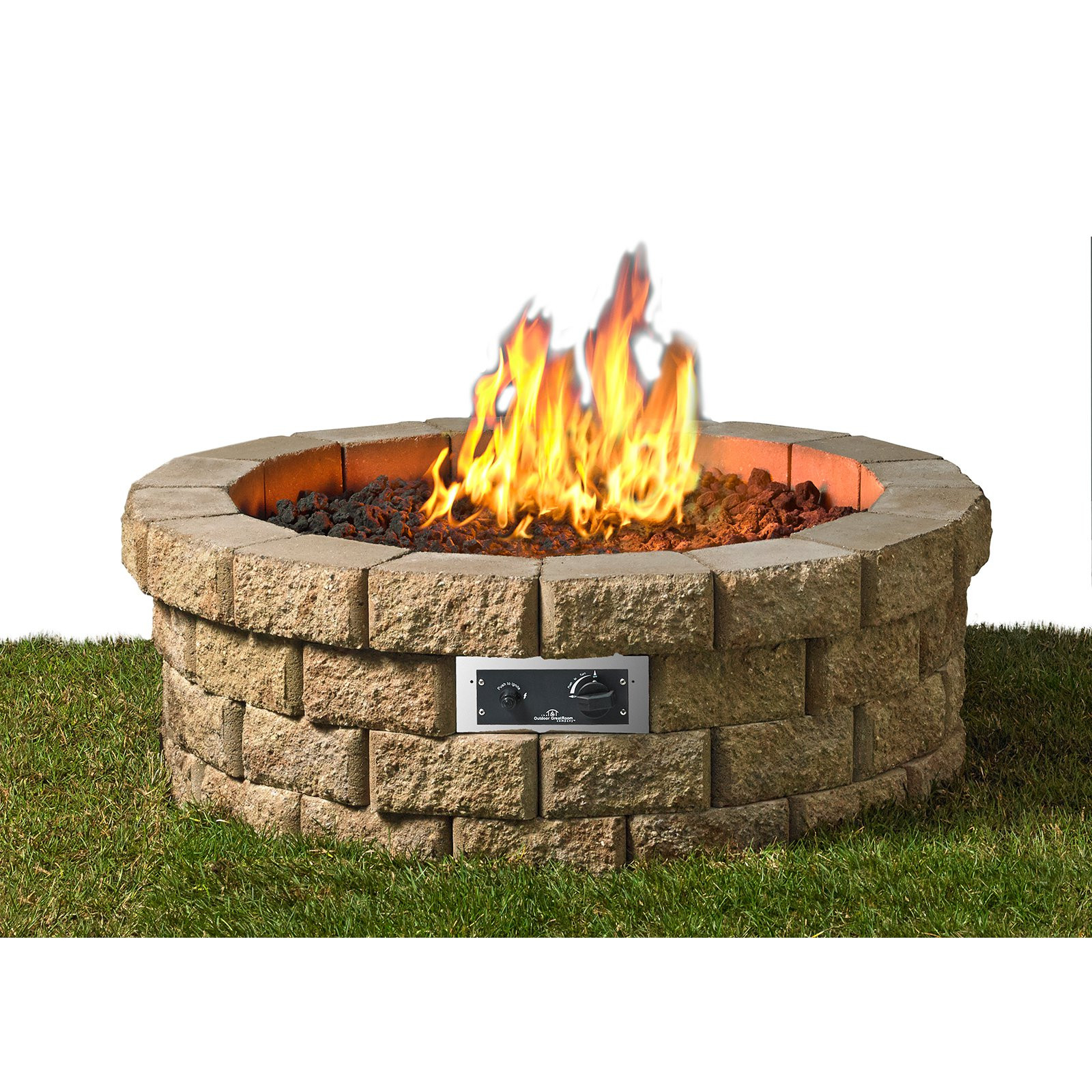 Stone Firepit Kit
 Outdoor GreatRoom Hudson Stone DIY Fire Pit Kit Fire