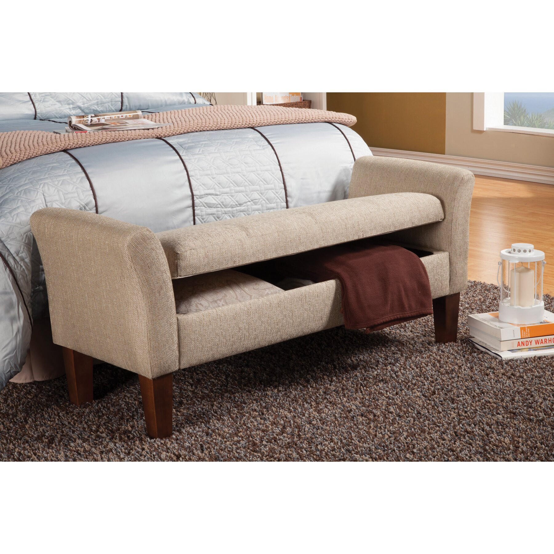 Storage Bed Benches
 Wildon Home Upholstered Storage Bedroom Bench & Reviews