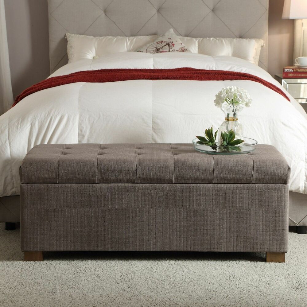 Storage Bed Benches
 HomePop Tufted Storage Bench Accent Bed Room Living