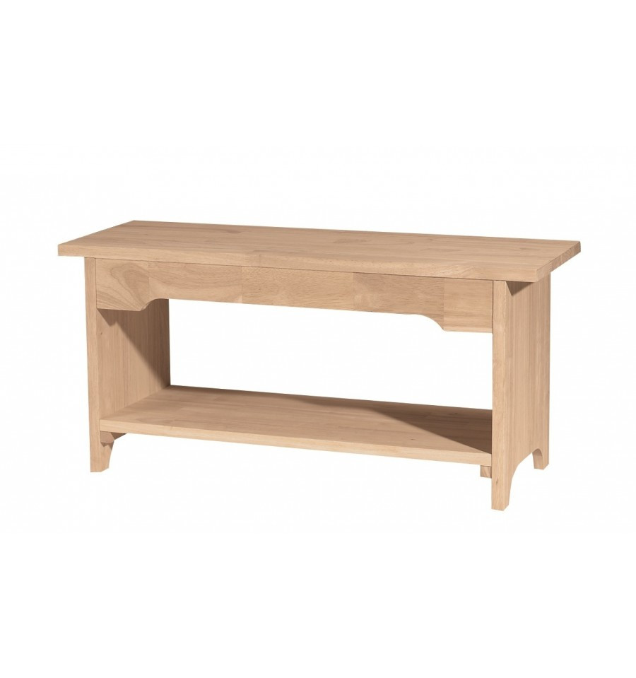 Storage Bench 36 Inches Wide
 [36 Inch] Brookstone Benches Bare Wood Fine Wood