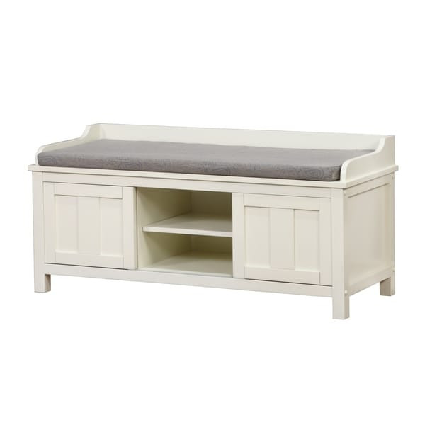 Storage Bench With Doors
 Shop Wooden Storage Bench with Sliding Doors and Padded