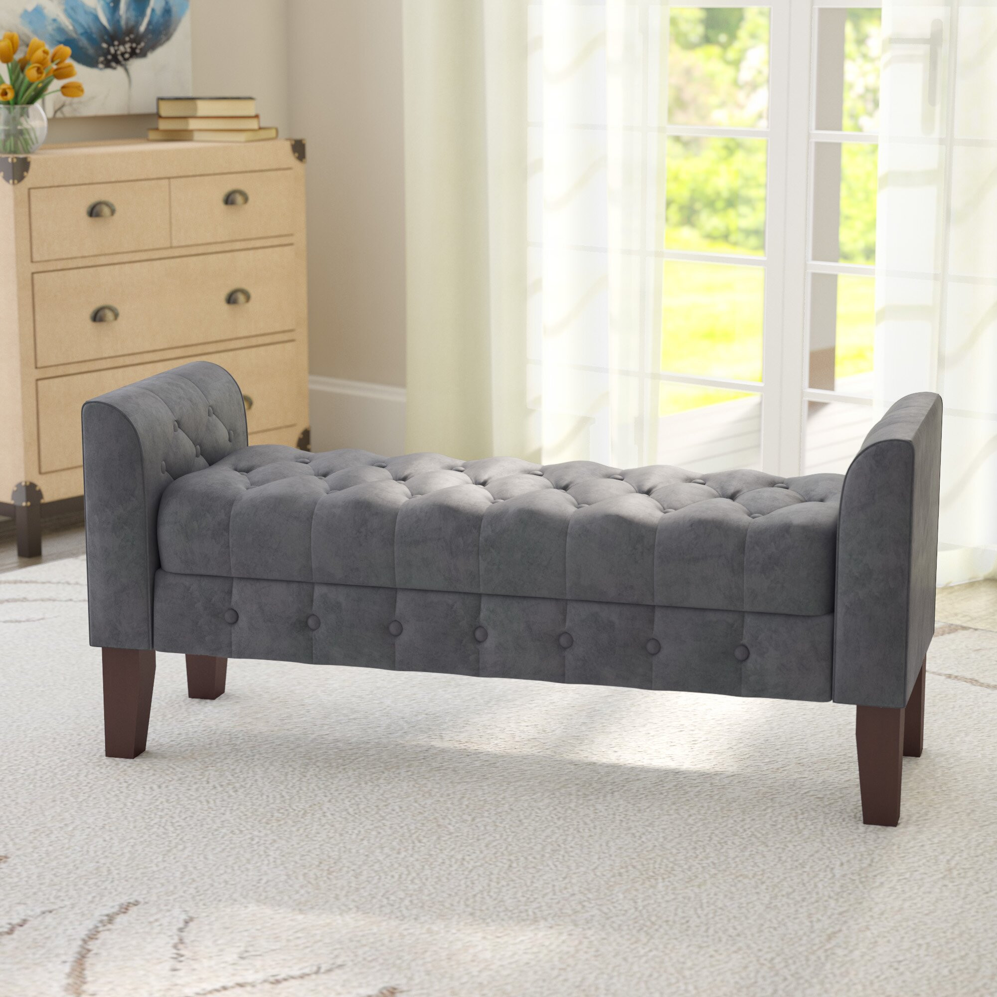 Storage Benches For Bedroom
 Three Posts Aimee Upholstered Storage Bedroom Bench