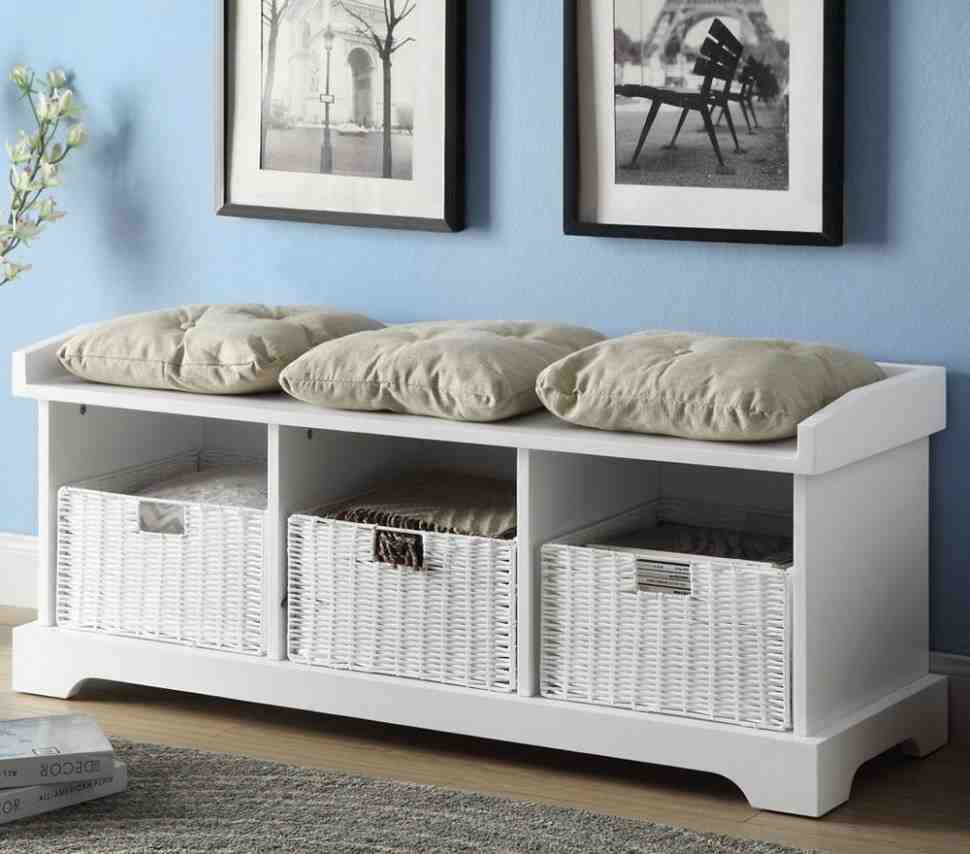 Storage Benches White
 White Storage Bench with Cushion Home Furniture Design