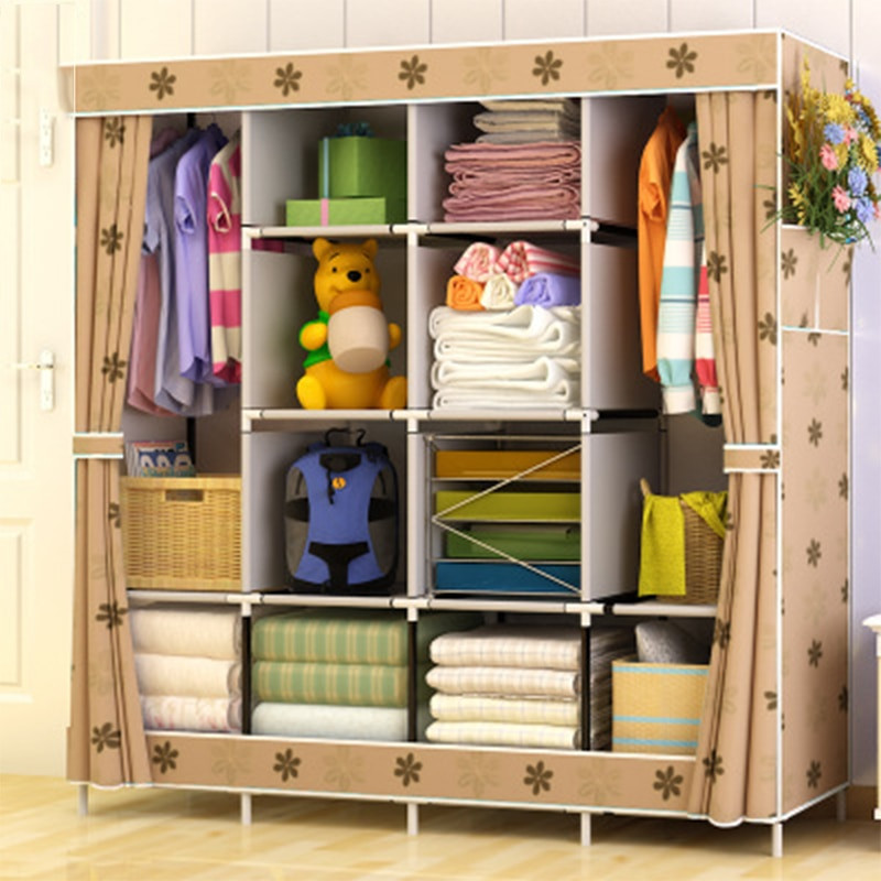 Storage Cabinet For Bedrooms
 DIY Non woven fold Portable storage furniture When the