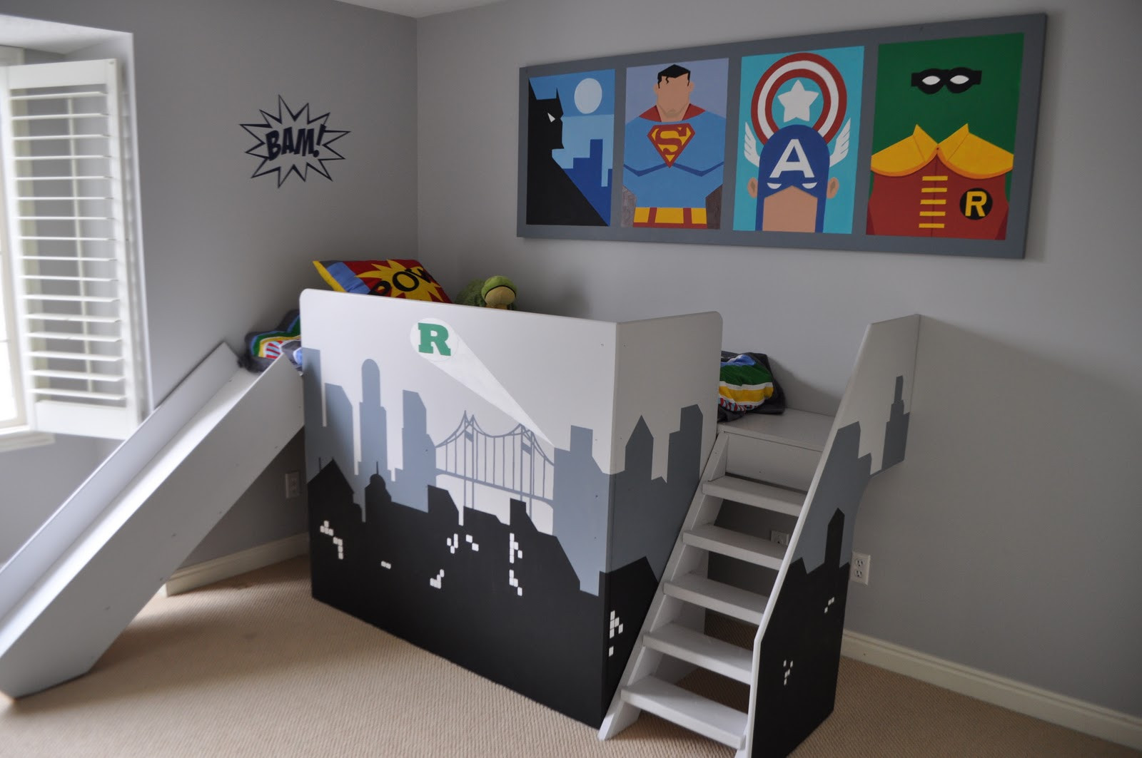 Superheroes Bedroom Decor
 Remodelaholic Amazing Superhero Boys Room