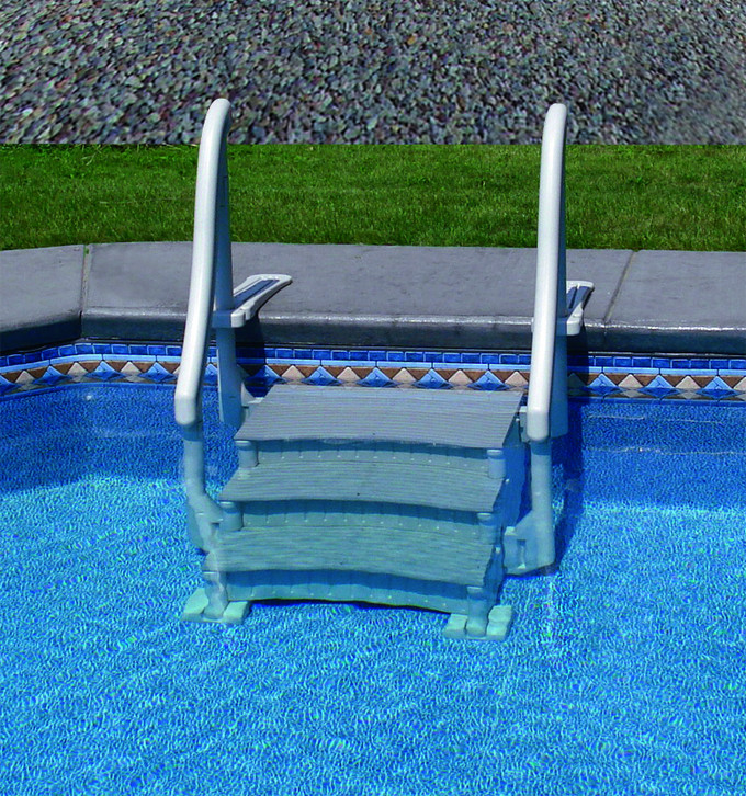 Swimming Pool Stairs Above Ground Awesome New Confer Ccxag Grey 4 Step Ground Swimming Pool