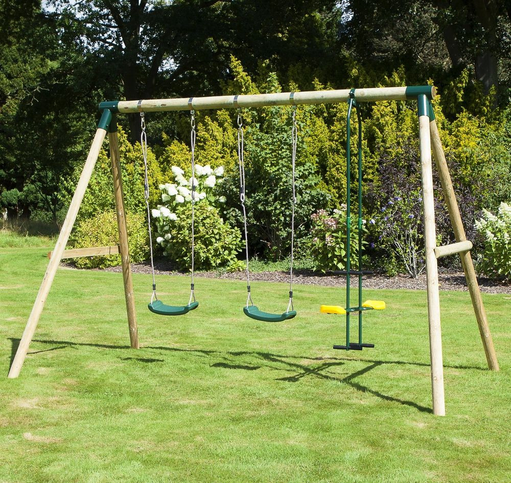 Swing For Kids
 Rebo Kids Wooden Garden Swing Set Childrens Swings 6