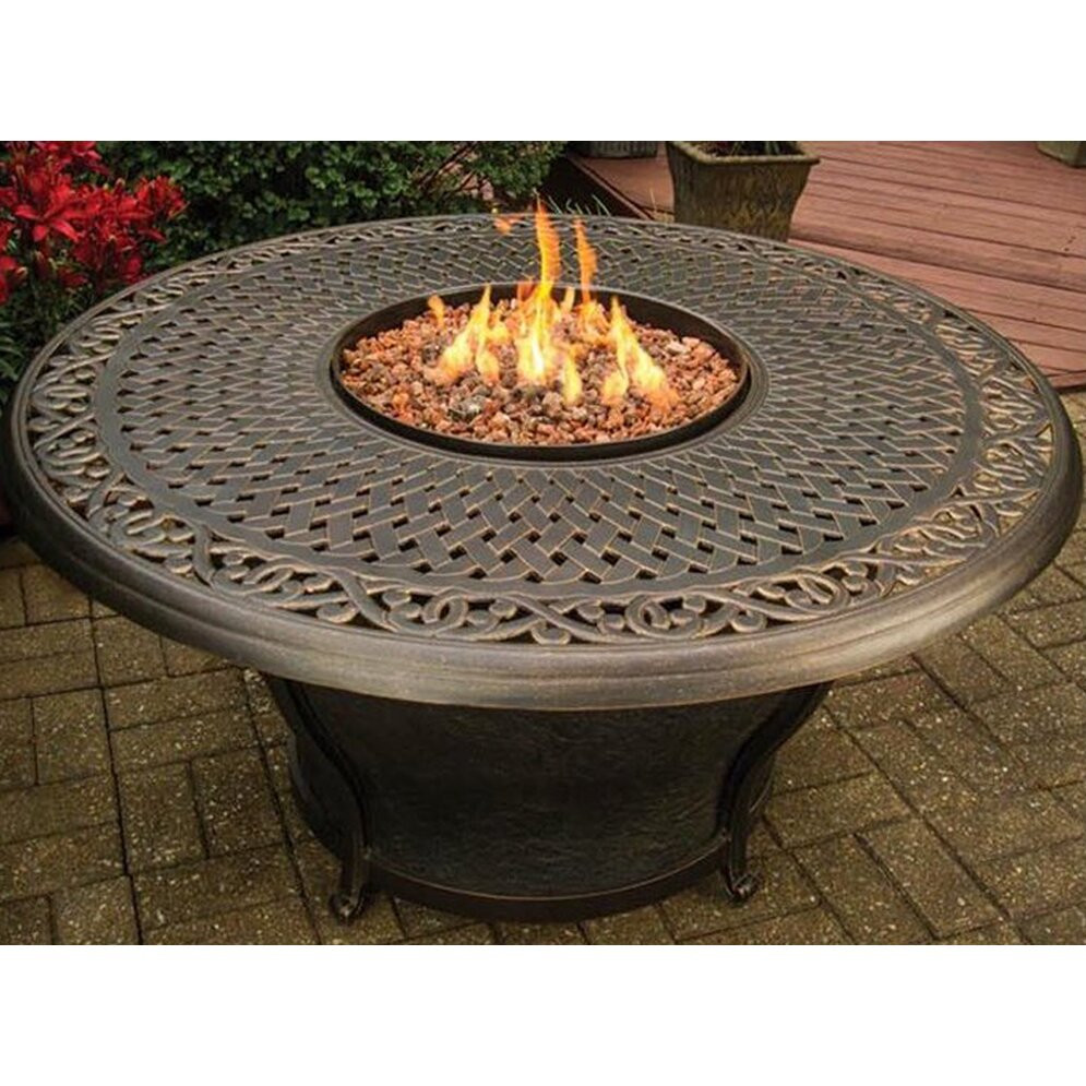 Table Top Fire Pit
 TK Classics Charleston Cast Top Gas Fire Pit Table
