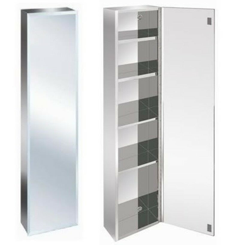 Tall Bathroom Mirror
 New Luxury Stainless Steel Bevelled Edge Reversible Tall