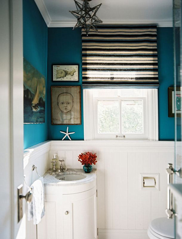 Teal Bathroom Decor
 From Navy to Aqua Summer Decor in Shades of Blue