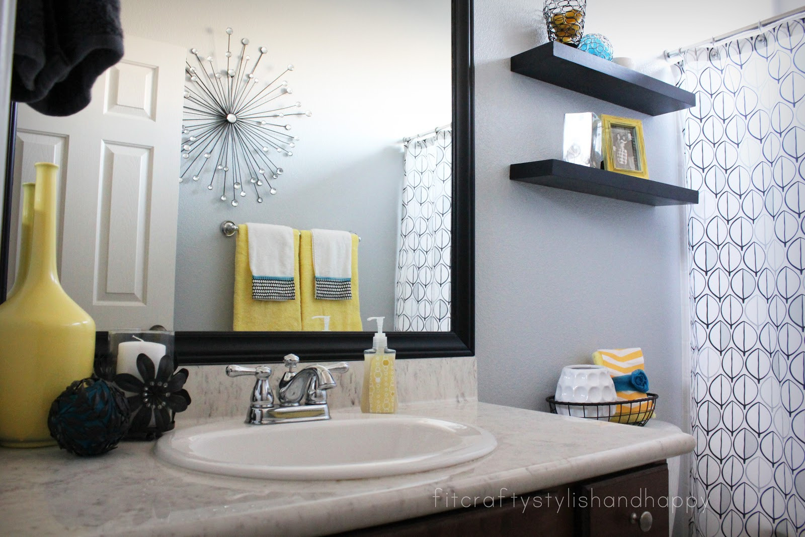 Teal Bathroom Decor
 Fit Crafty Stylish and Happy Guest Bathroom Makeover