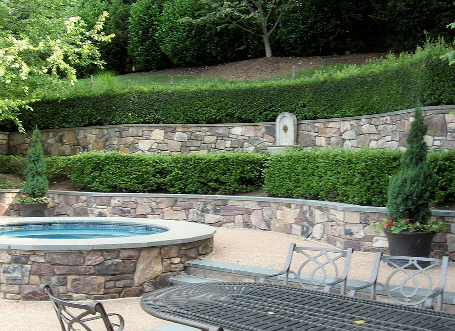 Terrace Landscape Retaining Wall
 Flagstone Patio & Retaining Wall Designs
