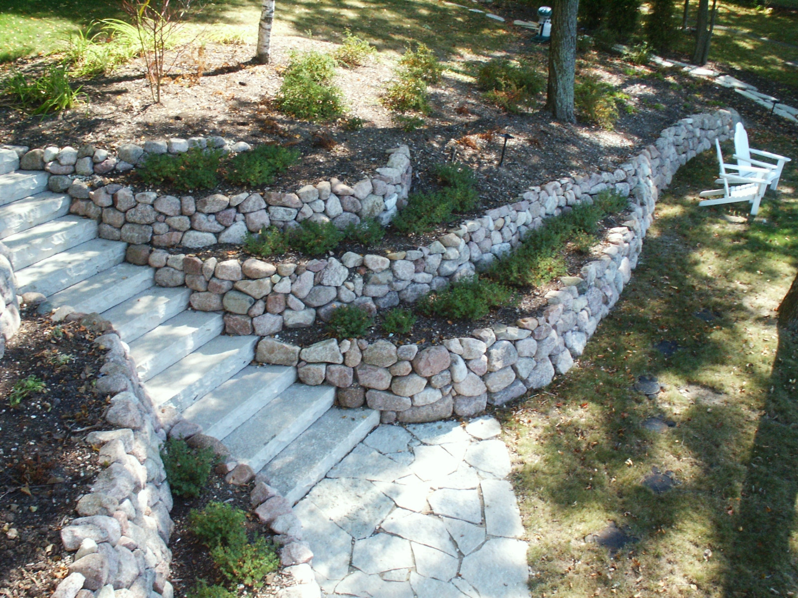 Terrace Landscape Retaining Wall
 Retaining Walls and Outcroppings Treetops Landscape