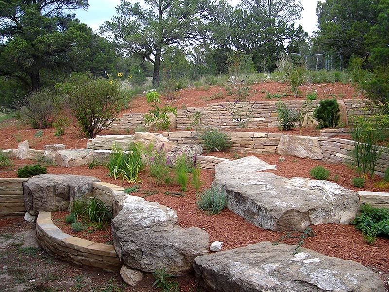Terrace Landscape With Boulders
 Hardscaping & Stonework