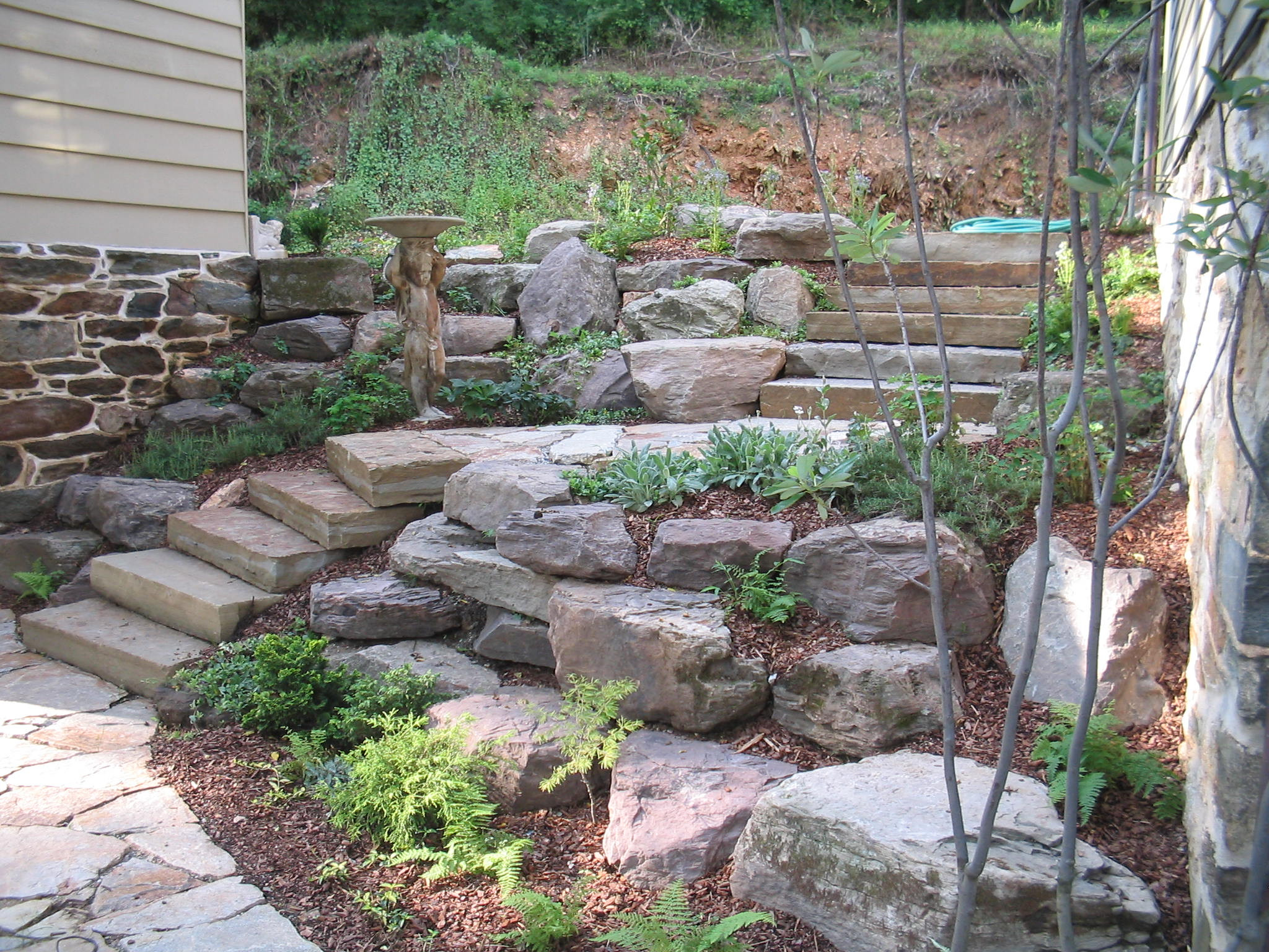 Terrace Landscape With Boulders
 Boulders and Stones Poole s Stone & Garden Poole s Stone