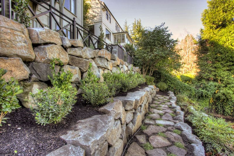 Terrace Landscape With Boulders
 How To Turn A Steep Backyard Into A Terraced Garden