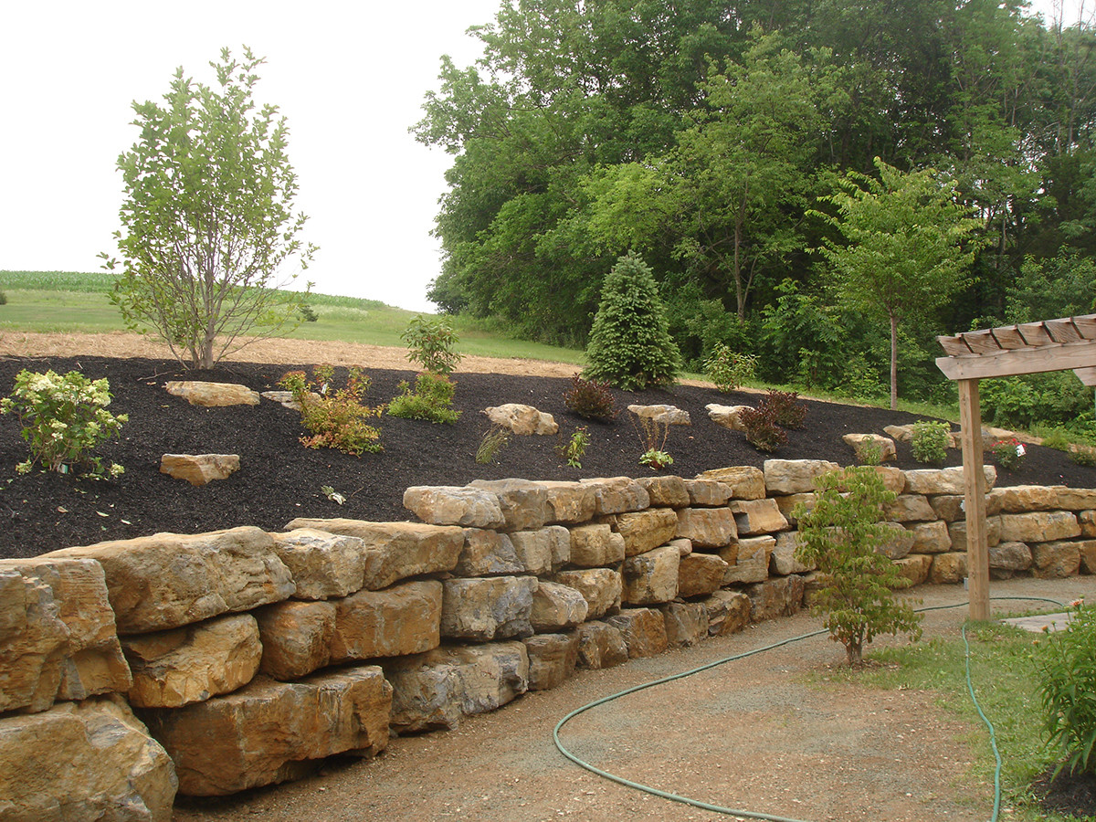 Terrace Landscape With Boulders
 Landscaping Design Services Hardscaping Lehigh Valley