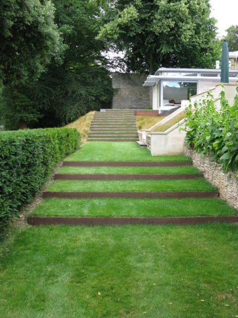 Terrace Landscape With Stairs
 Contemporary terraced staircase