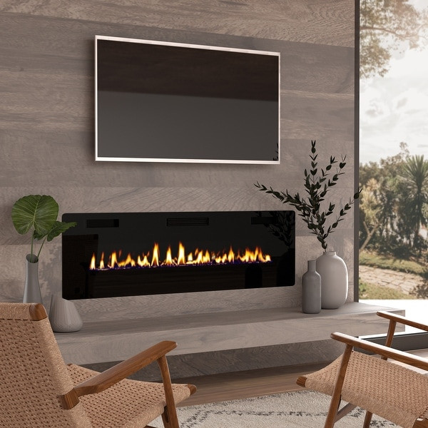Thin Electric Fireplace
 Shop 60 inch Ultra thin Electric Fireplace Insert for Wall