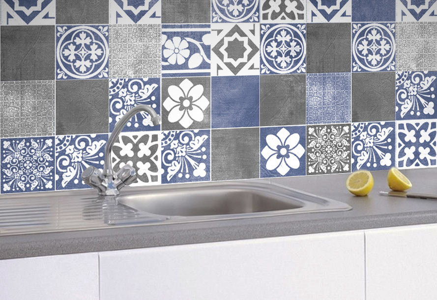 Tile Decals For Kitchen
 Tile Stickers Vogue Blue Tiles Decals Tiles for Kitchen