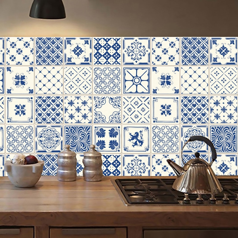 Tile Decals For Kitchen Lovely 20pcs Self Adhesive Mandala Wall Tiles Stickers Waist Line Of Tile Decals For Kitchen 
