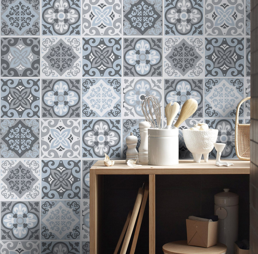 Tile Decals For Kitchen
 Tile Stickers Tile Decals Backsplash Tile Vintage Blue