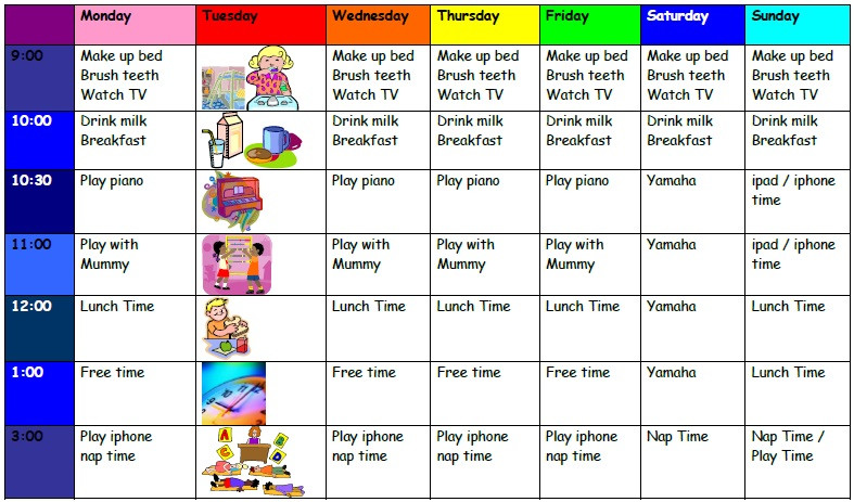 Time Table For Kids
 Remote Control Parenting Timetable printables – Kids