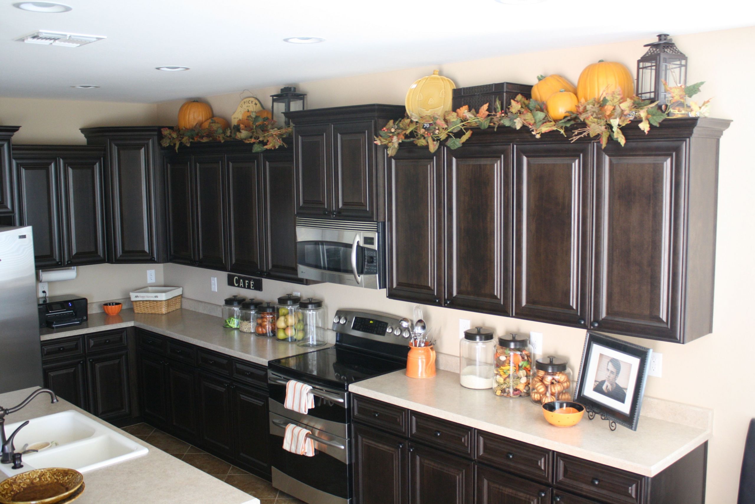 Top Of Kitchen Cabinet Decorations Fresh An Idea to Decorate On top Kitchen Cabinets for Fall