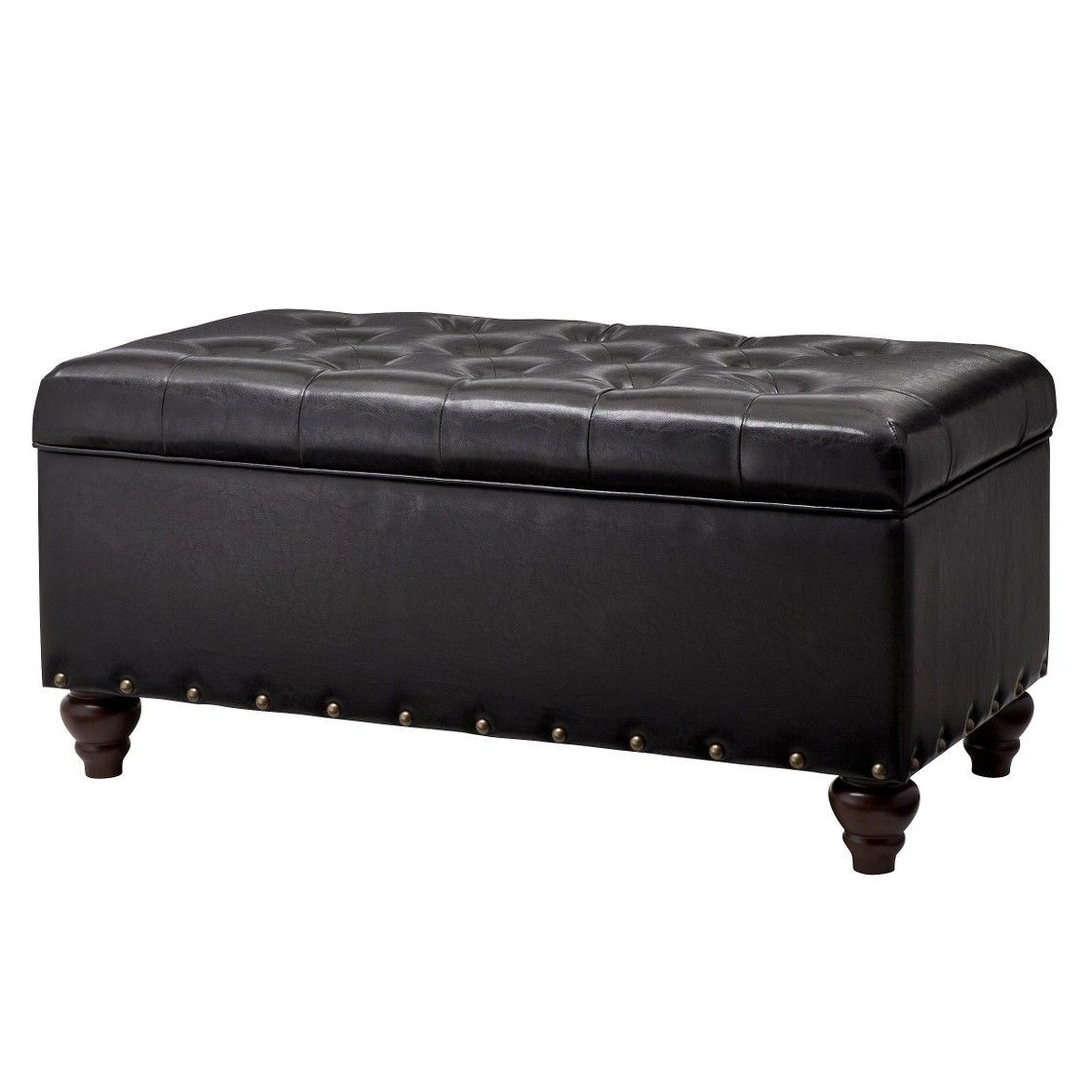 Tufted Storage Bench Target
 Tufted Ottoman Bench with Shoe Storage and Nailhead Black