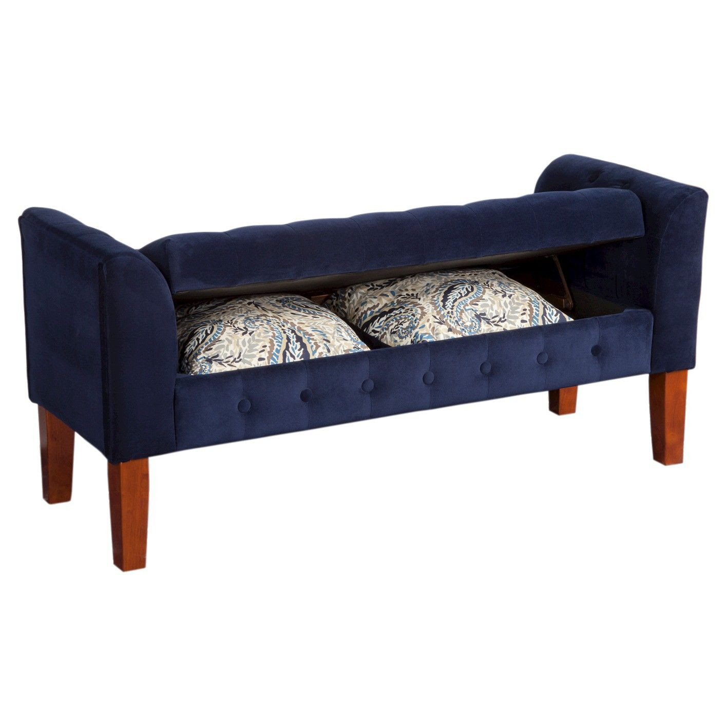 Tufted Storage Bench Target
 End of Bed Storage Bench Navy Tar
