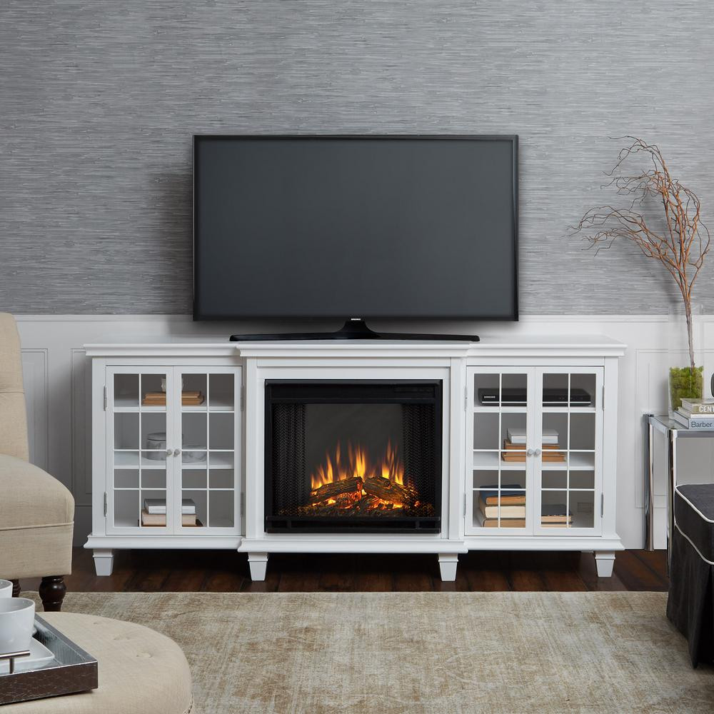 Tv Electric Fireplace
 Real Flame Marlowe 70 in Freestanding Electric Fireplace