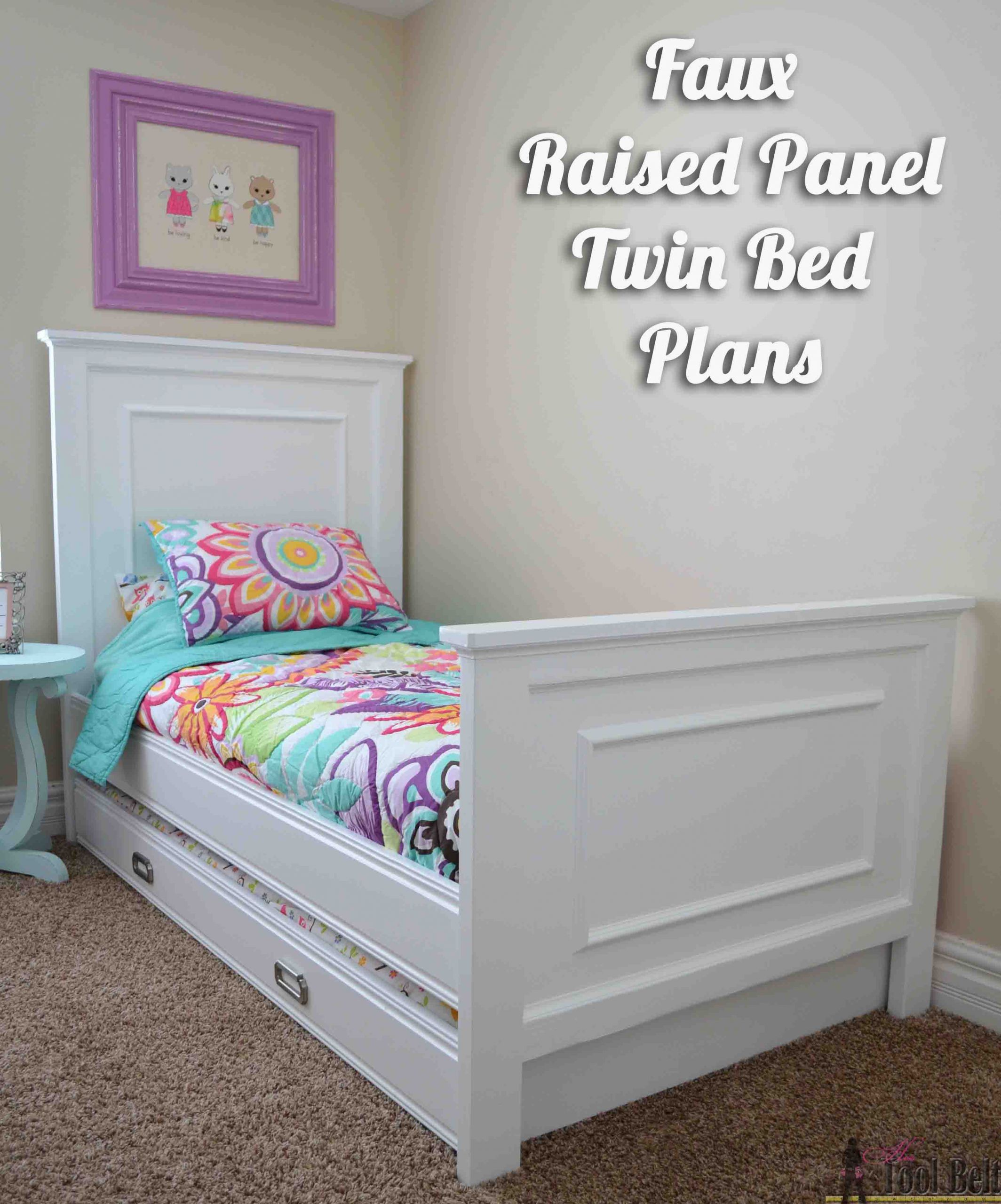 Twin Bed DIY Plans
 Twin Bed with Faux Raised Panel Her Tool Belt