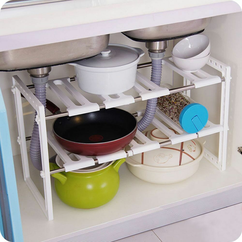 Under Cabinet Organizers Kitchen
 Under Sink 2 Tier Expandable Adjustable Kitchen Cabinet