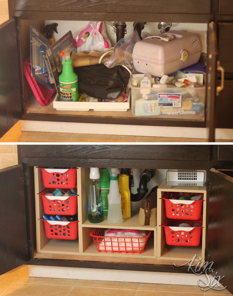 Under Cabinet Organizers Kitchen
 Under sink cabinet before and after organization