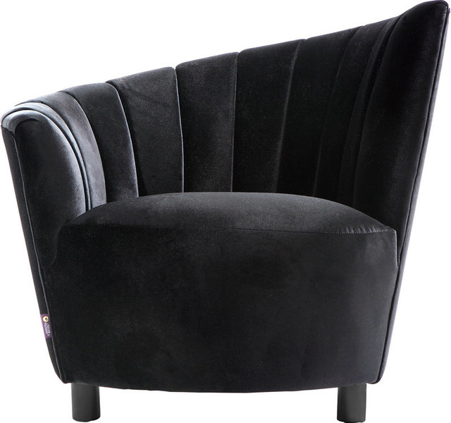 Velvet Living Room Chairs
 Glamour Black Velvet Accent Chair Contemporary Living