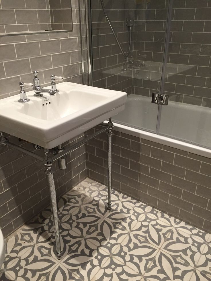 Vintage Bathroom Floor Tile
 The 25 best Gray tile floors ideas on Pinterest