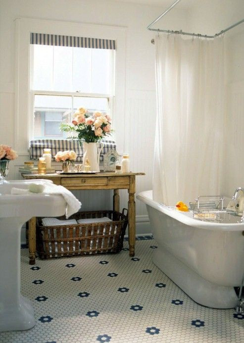 Vintage Bathroom Floor Tile
 36 Trendy Penny Tiles Ideas For Bathrooms DigsDigs