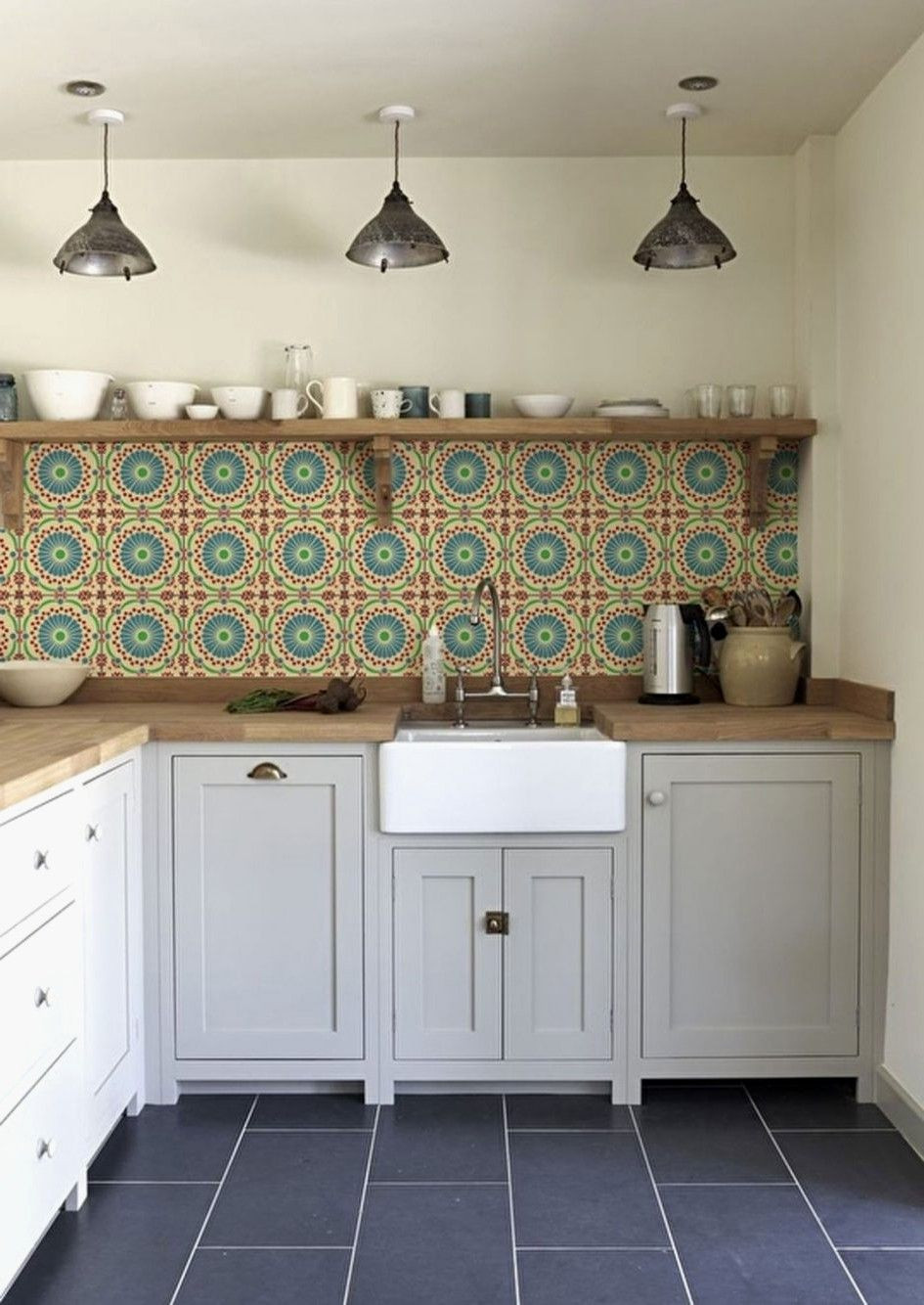 Vintage Kitchen Tiles
 Design Simple Modern Kitchen Retro Tiles Wall Fresh