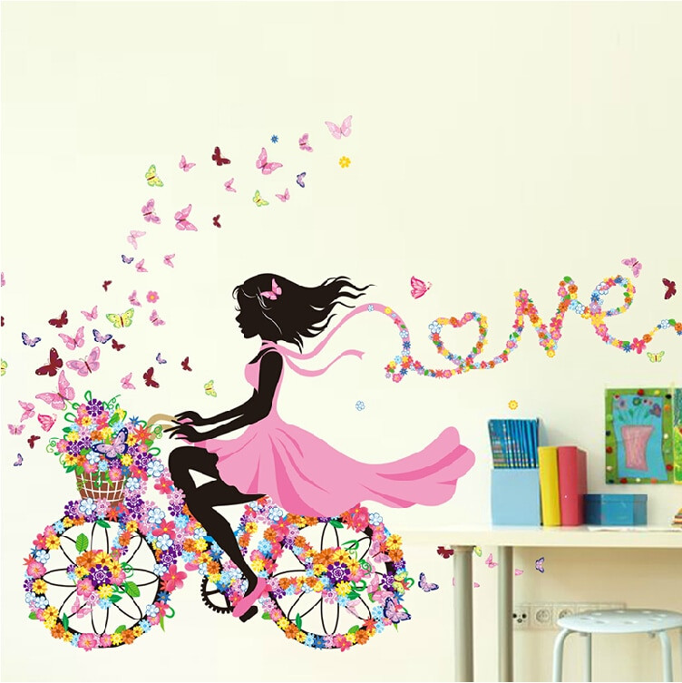 Wall Art For Girls Bedrooms
 Aliexpress Buy DIY Wall Stickers home decor Pink