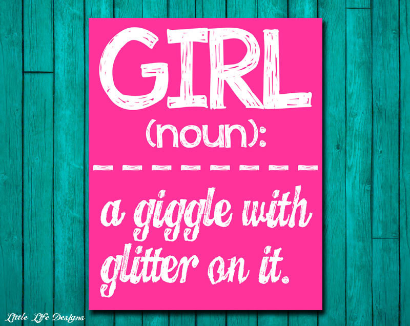 Wall Art For Girls Bedrooms
 Girl Wall Art Girl Room Decor GIRL a giggle with glitter