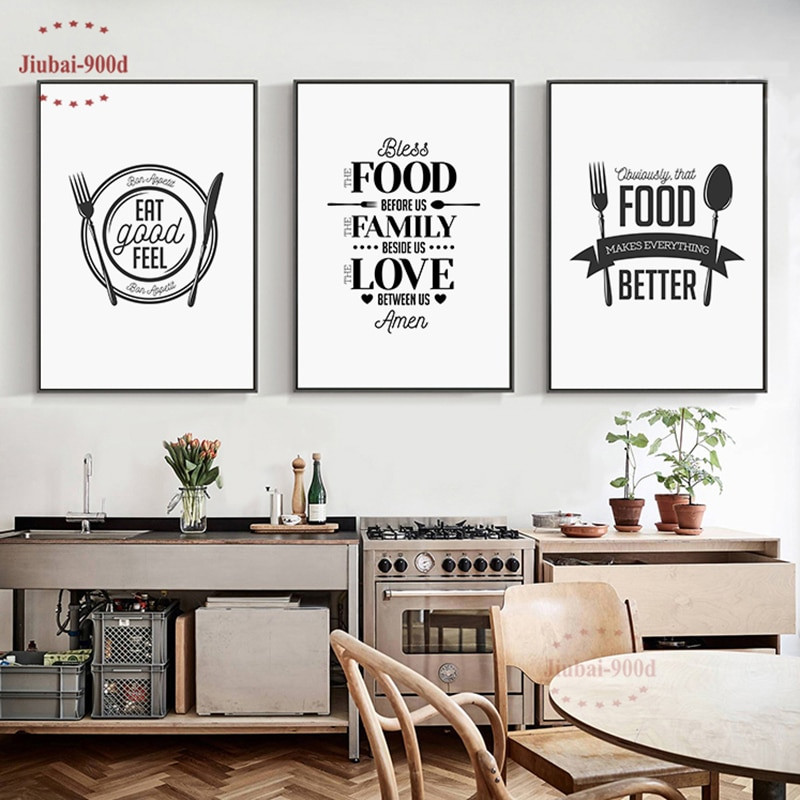 Wall Art Kitchen
 Aliexpress Buy Kitchen Decor Food Quote Canvas