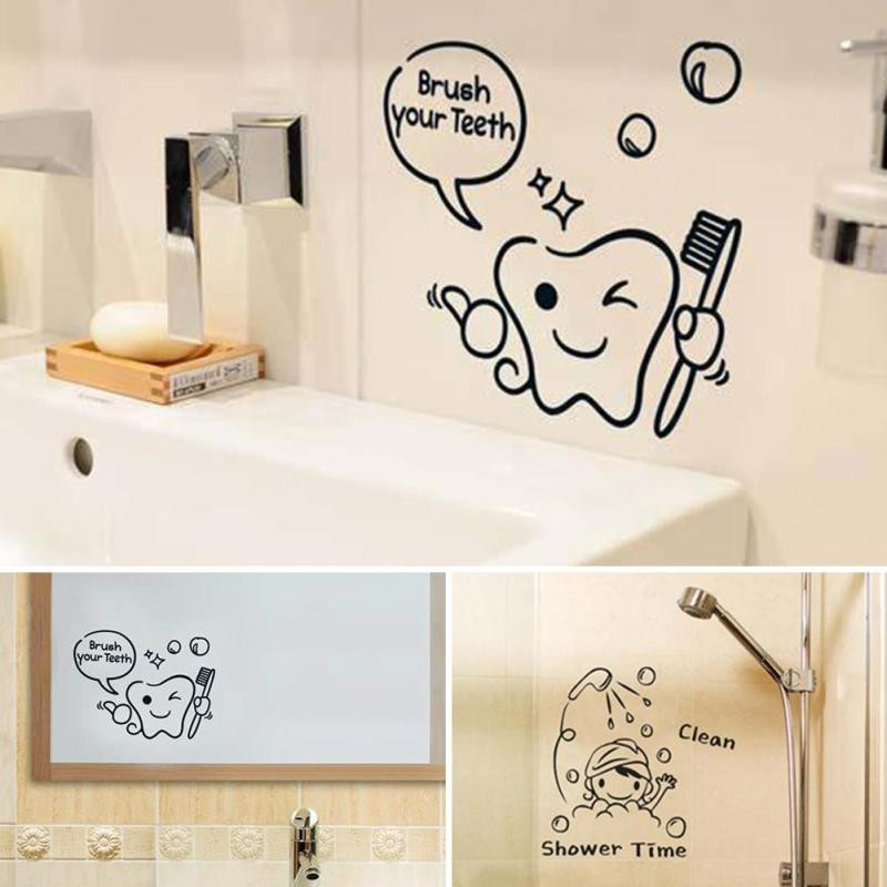Wall Decal Bathroom
 DIY Funny Bathroom Wall Sticker Glass Door Waterproof Wall