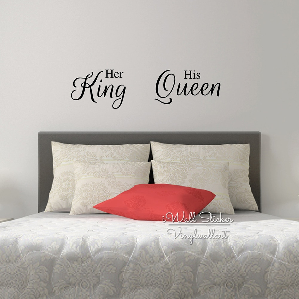 Wall Decal Quotes For Bedroom
 Her King His Queen Quote Wall Sticker Love Quote Wall