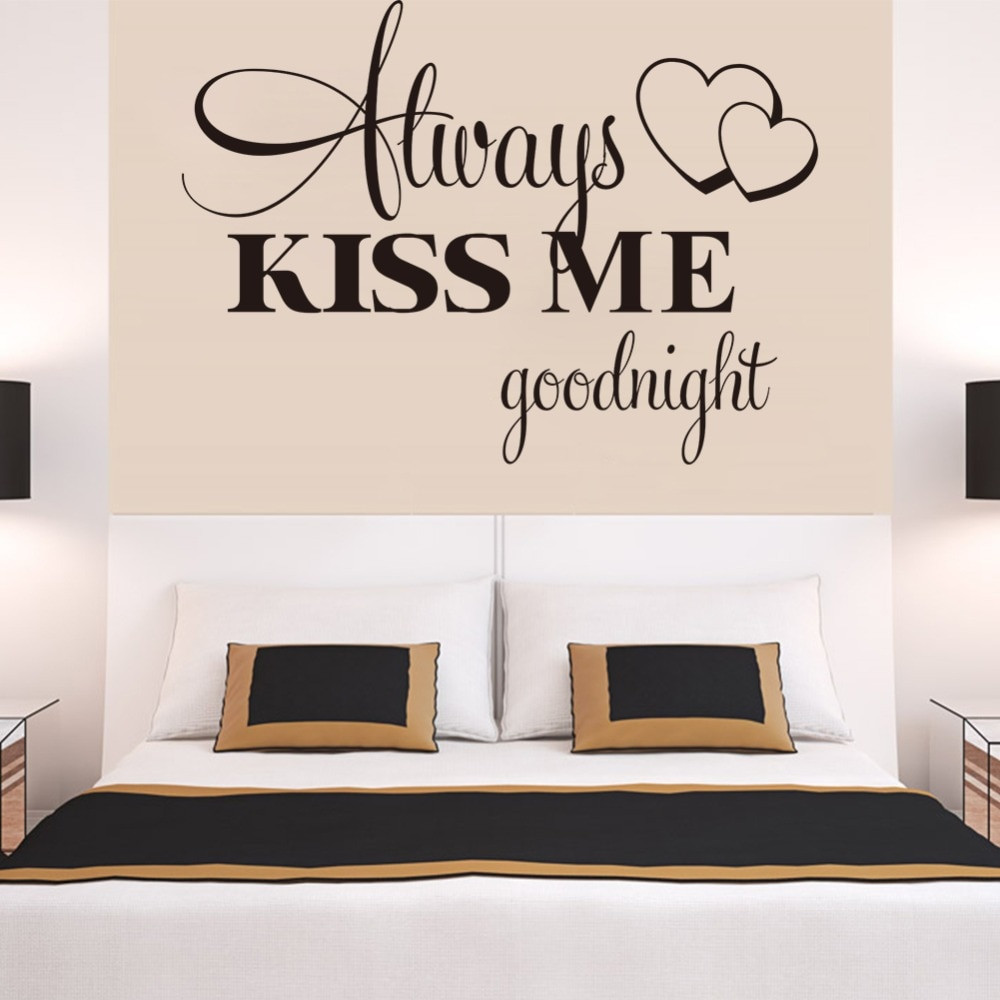 Wall Decal Quotes For Bedroom
 Boutique Always kiss me Good night quote bedroom decals