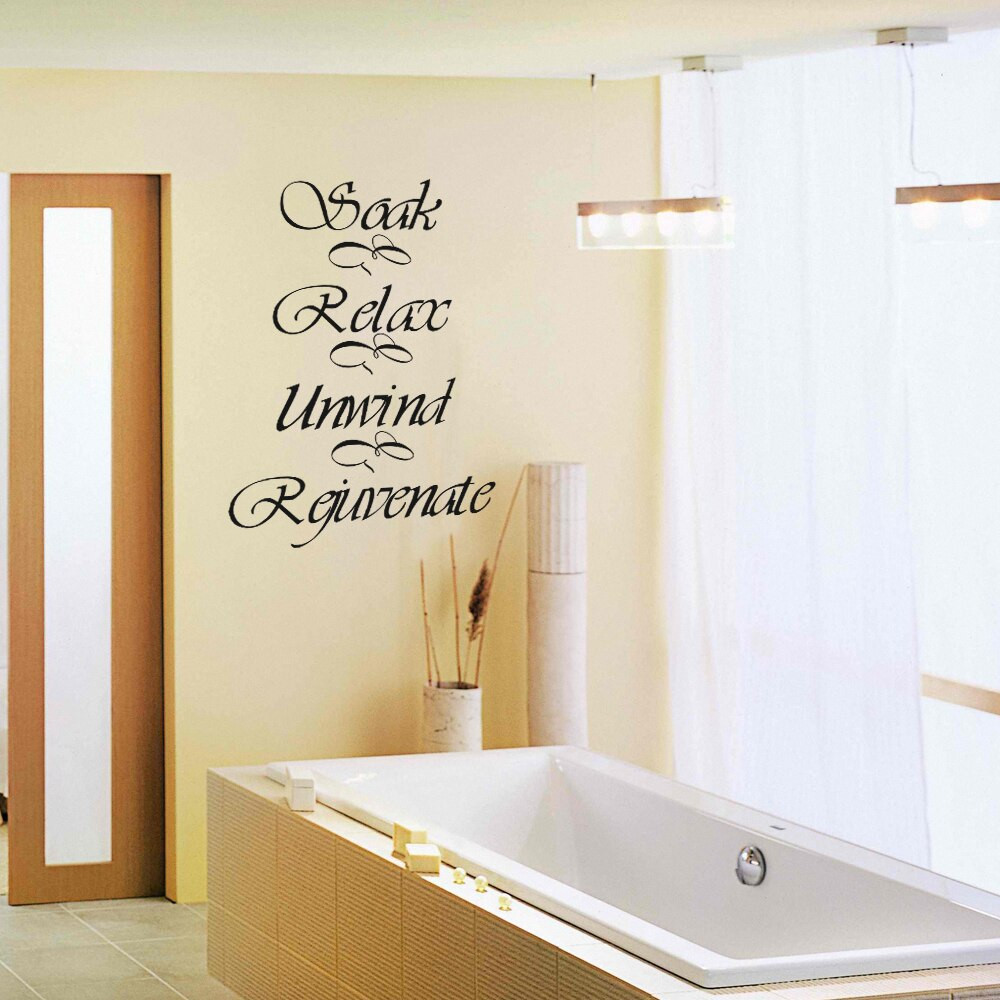 Wall Decals For Bathroom
 Bathroom Wall Decal Quote Soak Relax Unwind Rejuvenate
